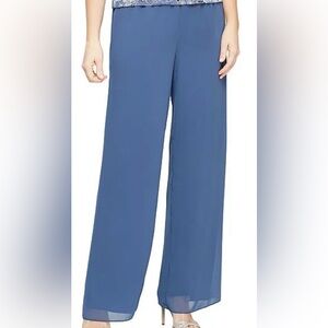 NWT Alex Evenings wedgewood chiffon pants